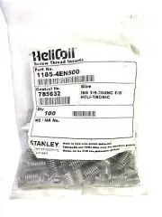100 Helicoil 1185-4EN500 Free Run Screw Thread Repair Insert 1/4-20 UNC X .5-in