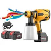 Electric Paint Sprayer Spray Gun Handheld Painting Gun Tool with 2 Battery