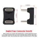 Cablecy Opposite U Shape Back Angled USB-C Type C Male to Male Power Adapter