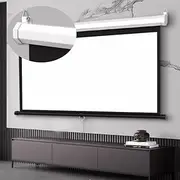 GPVPFLBLMH 60 Inch Pull Down Projector Screen Retractable Projection Screen Wall Ceiling Mounted Movie Screen 4K HD Screen for Office School(72inch(182cm)-16:9)