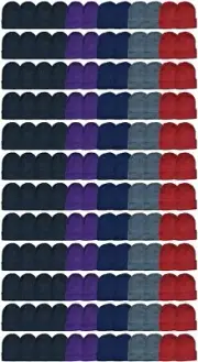 144 PK of Bulk Unisex Winter Beanies -Winter Beanie Hats - Pack C / Assorted