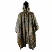 Waterproof RipStop Raincoat Hooded Rain Military Poncho Camping Hiking Poncho