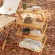 露營置物架子戶外收納架野餐多功能自駕游多層日式竹木露營桌折疊