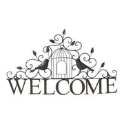 Metal 55cm Welcome w/ Birds Sign Home/Office Front Door/Wall Hanger Decor Plaque
