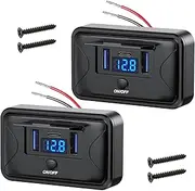 Linkstyle 2PCS RV USB Outlet, Dual 18W QC3.0 & 36W USB C Ports Car Outlet Panel, LED Voltmeter & Switch for 12V/24V Car