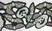 Halloween Beaded Table Runner Black Bat Jack O Lantern New NWT 36" Tahari