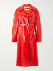 [Jil Sander] Jil Sander - Belted Coated-linen Trench Coat - Red - FR 38 FR 38 Red