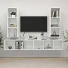 NNEVL Wall-mounted TV Cabinets 4 pcs High Gloss White Chipboard