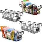 4-Pack Large Wire Basket Storage - Stackable, Kitchen Pantry Organization