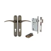 Iver Oxford Lever Handle on Oval Backplate Entrance Kit Key/Key