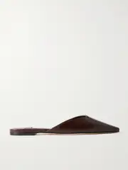 [Jimmy Choo] Jimmy Choo - Vivi Lizard-effect Leather Mules - Chocolate - IT37.5 IT 37.5 Brown