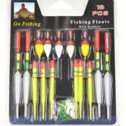 15PCS Vertical Fishing Float Buoys Bobber Fishing Tackle Fishing Floats Mix Size