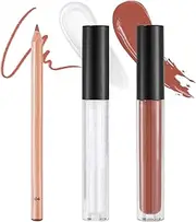 DAGEDA 3Pcs Lip Combo Set,Matte Liquid Lipstick+Shimmer Lip Oil+ Lip Liner Set,Highly Pigmented, Velvet Lip Pencil and Lip Glaze, Moisturizing Lip Oil Makeup Set for Women(Set B)
