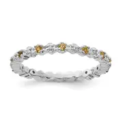 Sterling Silver Stackable Expressions Citrine u0026 Diamond Ring
