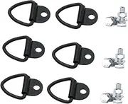 6x Cargo Tie Down Anchors V Rings Steel Strong Structure Truck Bed Tie Down Anchors Trailers Hooks for Boats Motorcycles