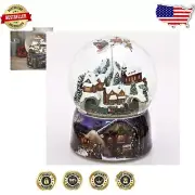 Enchanting 8-Inch Glitterdome Snow Globe Featuring Santa and Train Scene