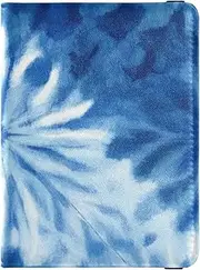 [Amooorous] Blue Gradient Tie-dye Leather decorative Passport Holder Covers Case Travel Documents Organizer Protector Card Holder Passport Case Lightweight, Blue gradient tie-dye, 1 size