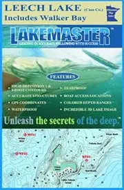 Lakemaster LPMNLHP12-05 Paper Map Leech (Cass)