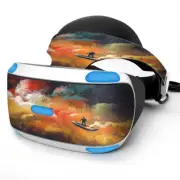 Skin Wrap for Sony Playstation PSVR Headset orange red blue galaxy boat