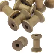 40Pcs Wooden Empty Spools 1.2" x 0.8" Sewing Thread Spool Brown