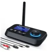 Bluetooth Transmitter Receiver 3-in-1 Bluetooth 5.0 Audio Adapter for All Black