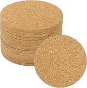 uxcell 90x4mm Cork Coasters, 28 Pack Round Cork Mats Cork Backing Sheets Reusable Cork Tiles Cork Board for Drinks DIY Crafts, Brown