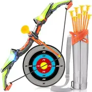 Kids Bow And Arrow Toy Set, LED Light Up Archery Toys With 8 Suction Cups Indoor