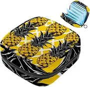 Period Bag,Sanitary Napkin Storage Bag,Fruit Yellow Striped Pineapple,Tampon Holder for Purse