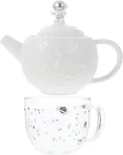 Ceramic Teapot Pitcher Glass Cup: Astronaut Porcelain Tea Pot Ceramic Tea Kettle China Teapot for Loose Leaf Tea Afternoon Tea
