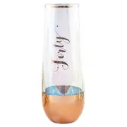 40th Birthday Rose Gold Ombre Stemless Champagne Glass