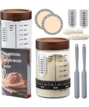 Sourdough Starter Kit,34oz Starter Jar Glass with Sourdough Recipes (011)