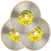 Delta Diamond Piranha Premium 7 Inch 3-Pack Tile Diamond Saw Blade, Continuou...