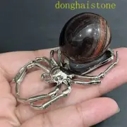 2.4" Natural Red Tiger’s Eye Jas perspider skull Quartz Crystal Skull Gem 1PC