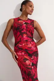 Beach Tropical Leaf Print Midi Dress