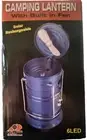 Camping Lantern Solar 6LED Built In Fan Bottom Light USB Power A/C Port Blue