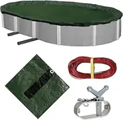 Blue Wave BWC816 Silver 12-Year 12-ft x 24-ft Oval Above Ground Pool Winter Cover,Forest Green