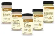 Origenz Premium Amla Reetha Shikakai Bhringraj Neem Powder Combo Pack for Healthy Hair (Pack of 5 X 100gm)