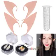 Reusable Vampire Teeth Fangs with Adhesive - Elf Ears Prop for Halloween Cosplay