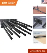 12 Pcs Heavy-Duty 10" Solid Steel Floating Shelf Brackets - Invisible Support