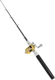 Fishing Rod Reel Combo Set Mini Telescopic Pocket Pen Fishing Rod Pole Pocket Fishing Rod Reel Full Kit Fishing Rod Spinning Reel Combo Kit, for Beginner Fishing