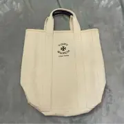 New! TORY BURCH Natural Canvas Logo Tote Bag