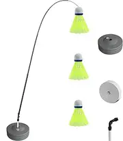 Single Badminton Training - Elastic String Shuttle, Practice Device | Indoor Training System, Skill Enhancement Drill Tool for Novice Learner, Reaction Speed Booster for Child Youth Adult