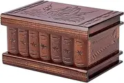 [allboxesinoneplace] Wooden Secret Jewelry Box Puzzle Magic Case, Big Size, Secret stash Safe Compartment Place Lock with Hidden Key, Money Rack, Brain Teaser, Smart Trick - Measures 6.3"x4.4"x3.6"