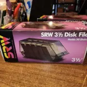 NEW in Box Vintage 1991 SRW DISK FILE Case HOLDS UP TO 50 3.5 DISKETTES 4 Divid