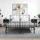 vidaXL Bedside Tables 2 pcs Black 40.5x31x60 cm Engineered Wood HEE