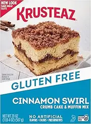 Krusteaz Gluten Free Cinnamon Swirl Crumb Cake & Muffin Mix, 20 oz Boxes (Pack of 8)