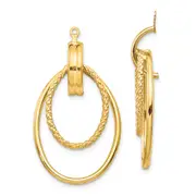 14K Yellow Gold Polished Double Oval Earring Jackets