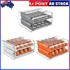 Egg Holder Double-Layer Drawer Type 32 Grid Egg Box Plastic for Kitchen Fridge