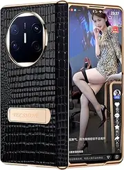 Cellphone Case for Huawei Mate X6, Hinged Leather Cover for Mate X 6, Mobile Phone Shell, Support Frame, Holster