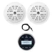 Enrock Marine Gauge Wireless Receiver, 2x 4'' 100W Boat Speakers, Antenna